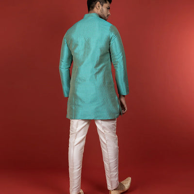 Sea Blue Short Kurta-Blue