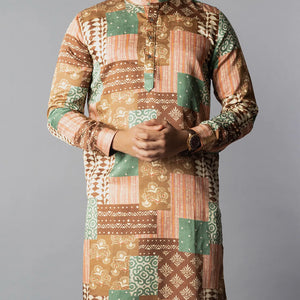 Multicolor Patch Printed Kurta-Multi colour