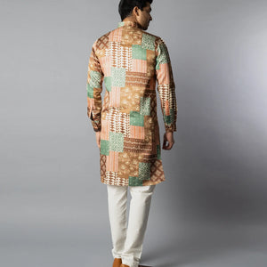 Multicolor Patch Printed Kurta-Multi colour