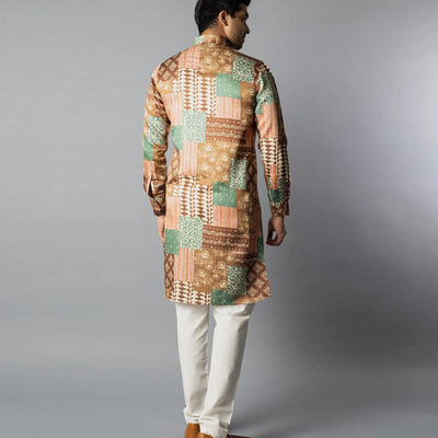 Multicolor Patch Printed Kurta-Multi colour