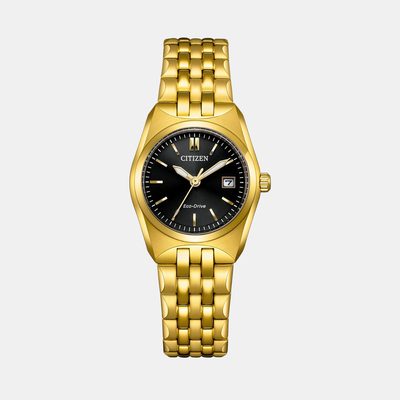 Corso Women Eco-Drive Black Dial Analog Stainless Steel Watch EW2293-56E