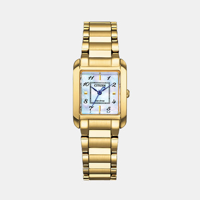 Citizen L Women Eco-Drive Mother Of Pearl Dial Analog Stainless Steel Watch EW5602-81D