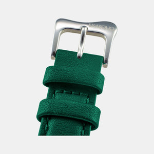 Classic Unisex Quartz Green Dial Analog Leather Watch EX0001.0005