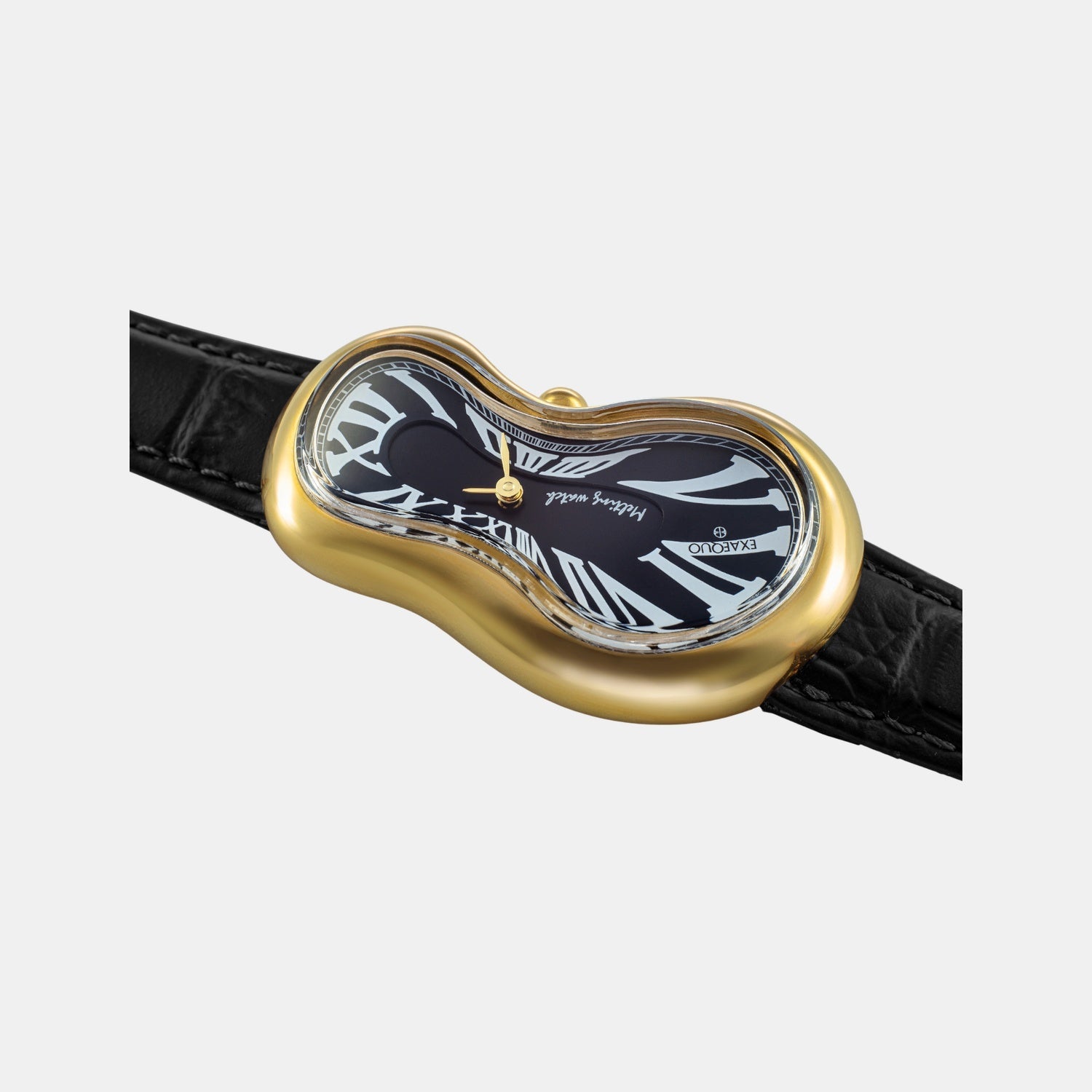 Classic Unisex Quartz Black Dial Analog Leather Watch EX0002.0001