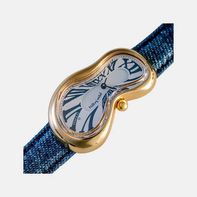 Classic Unisex Quartz White Dial Analog Aging Jeans Watch EX0002.0012