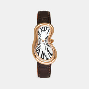 Classic Unisex Quartz White Dial Analog Leather Watch EX0003.0002
