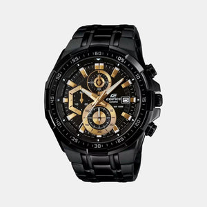 Edifice Men Quartz Black Dial Chronograph Stainless Steel Watch EX187