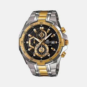 Edifice Men Quartz Black Dial Chronograph Stainless Steel Watch EX188