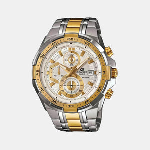 Edifice Men Quartz Gold Dial Chronograph Stainless Steel Watch EX189