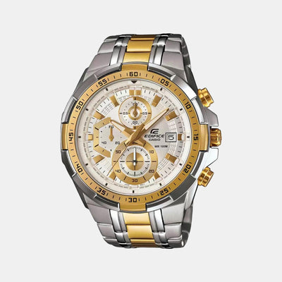 Edifice Men Quartz Gold Dial Chronograph Stainless Steel Watch EX189