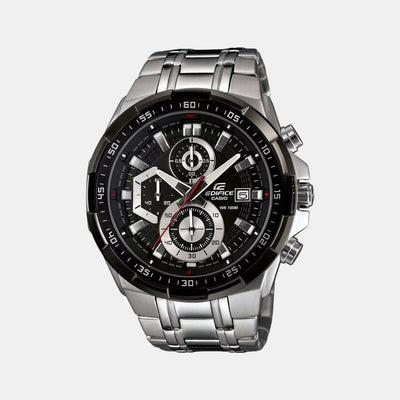 Edifice Men Quartz Black Dial Chronograph Stainless Steel Watch EX191
