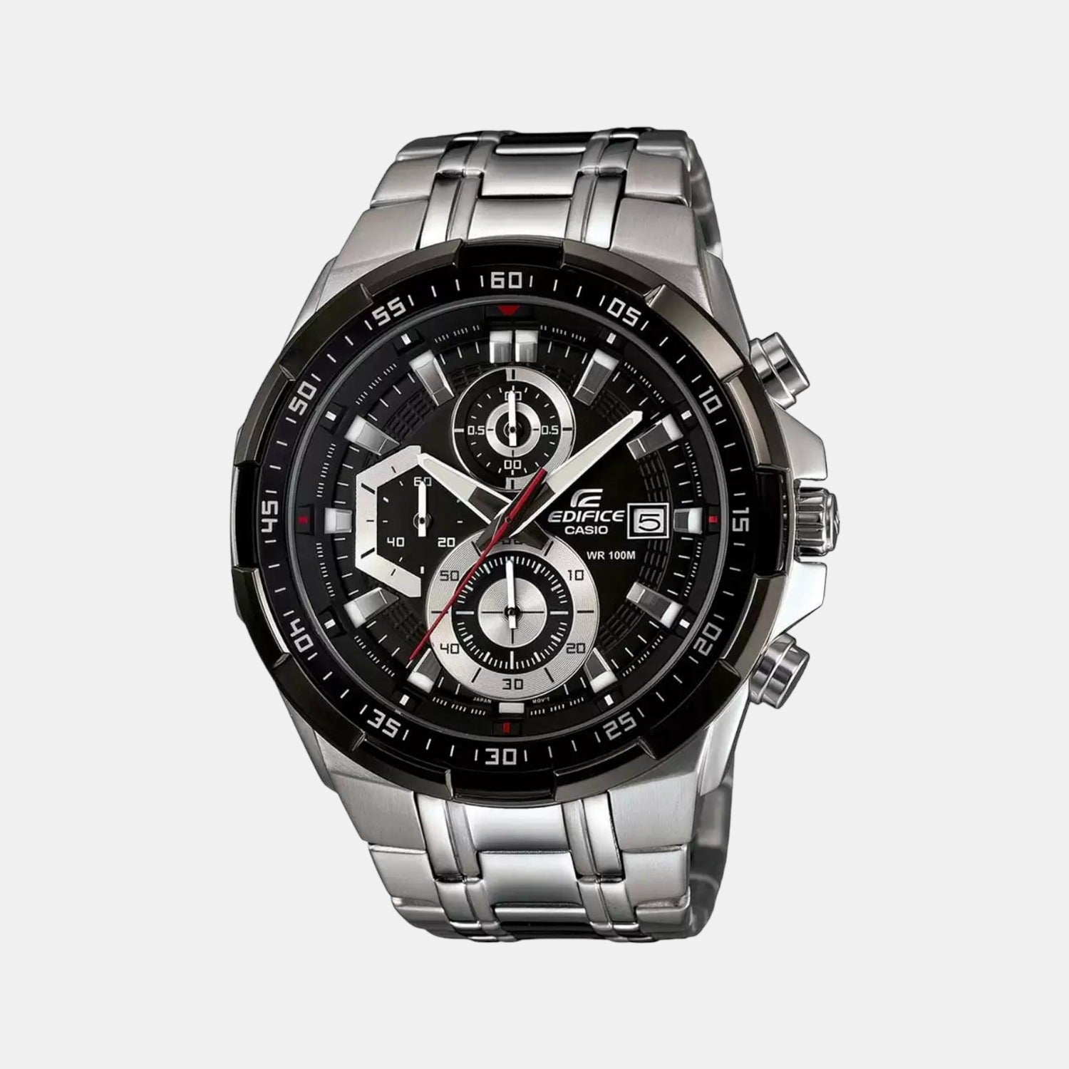 Edifice Men Quartz Black Dial Chronograph Stainless Steel Watch EX191