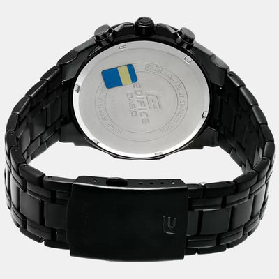 Edifice Men Quartz Black Dial Chronograph Stainless Steel Watch EX204