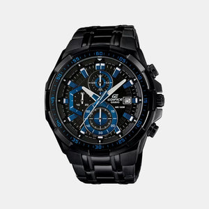 Edifice Men Quartz Black Dial Chronograph Stainless Steel Watch EX204