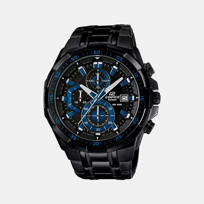 Edifice Men Quartz Black Dial Chronograph Stainless Steel Watch EX204