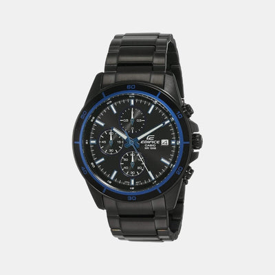 Edifice Men Quartz Black Dial Analog Stainless Steel Watch EX205