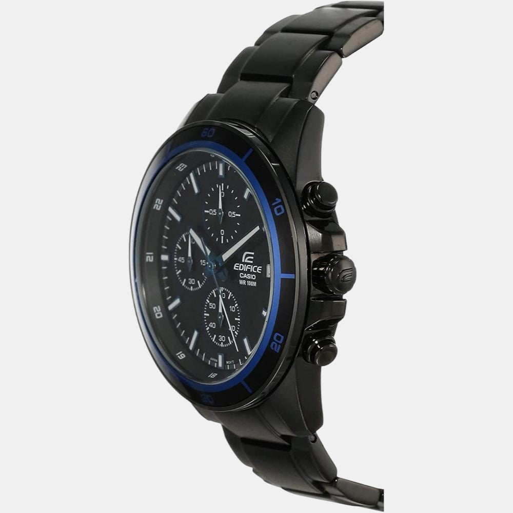 Edifice Men Quartz Black Dial Analog Stainless Steel Watch EX205