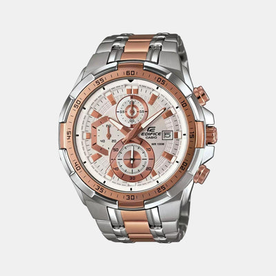 Edifice Men Quartz Two Tone Dial Chronograph Stainless Steel Watch EX222