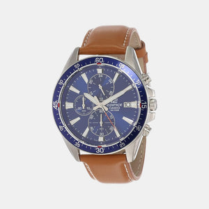 Edifice Men Quartz Two Tone Dial Chronograph Leather Watch EX250