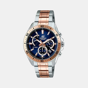 Edifice Men Quartz Two Tone Dial Chronograph Stainless Steel Watch EX277
