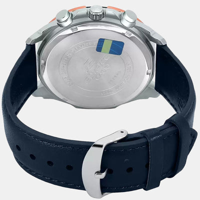 Edifice Men Quartz Blue Dial Chronograph Leather Watch EX306