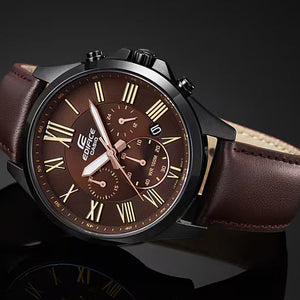 Casio Edifice Standard Chronograph Brown Dial Men 47.2mm EX316 EFV-500BL-1AV