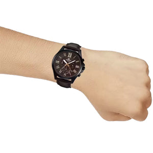 Casio Edifice Standard Chronograph Brown Dial Men 47.2mm EX316 EFV-500BL-1AV
