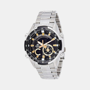 Edifice Men Quartz Black Dial Chronograph Stainless Steel Watch EX353