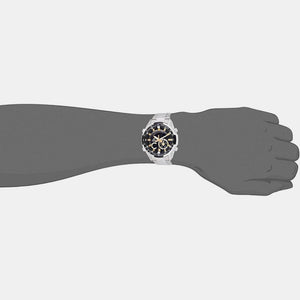 Edifice Men Quartz Black Dial Chronograph Stainless Steel Watch EX353