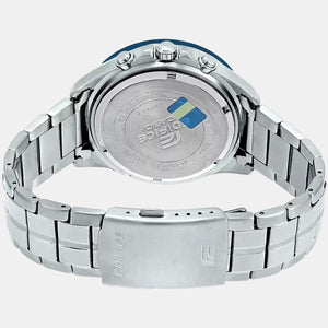 Edifice Men Quartz Black Dial Chronograph Stainless Steel Watch EX362