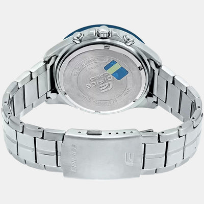 Edifice Men Quartz Black Dial Chronograph Stainless Steel Watch EX362