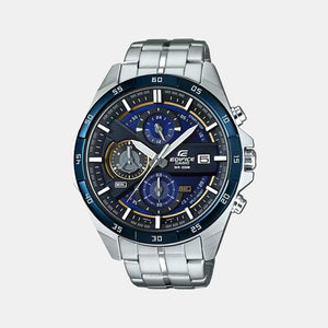 Edifice Men Quartz Black Dial Chronograph Stainless Steel Watch EX362
