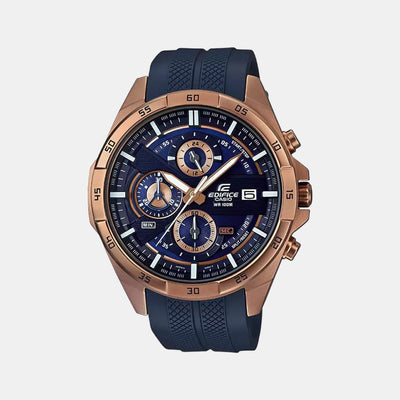 Edifice Men Quartz Two Tone Dial Chronograph Resin Watch EX386