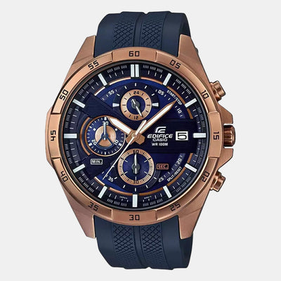 Edifice Men Quartz Two Tone Dial Chronograph Resin Watch EX386