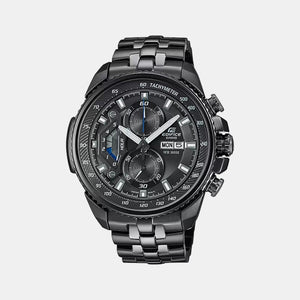 Edifice Men Quartz Black Dial Chronograph Stainless Steel Watch EX387
