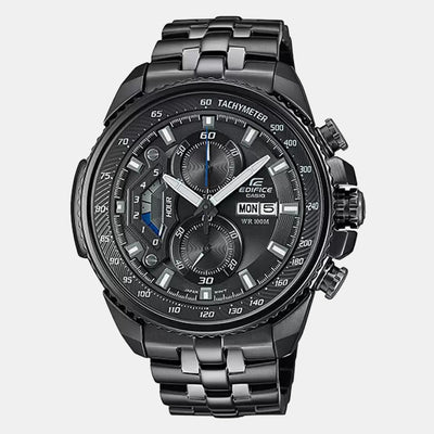 Edifice Men Quartz Black Dial Chronograph Stainless Steel Watch EX387