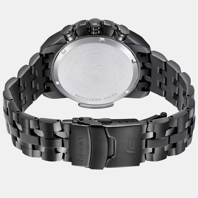 Edifice Men Quartz Black Dial Chronograph Stainless Steel Watch EX387