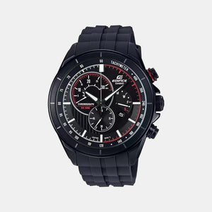 Edifice Men Quartz Black Dial Chronograph Resin Watch EX418