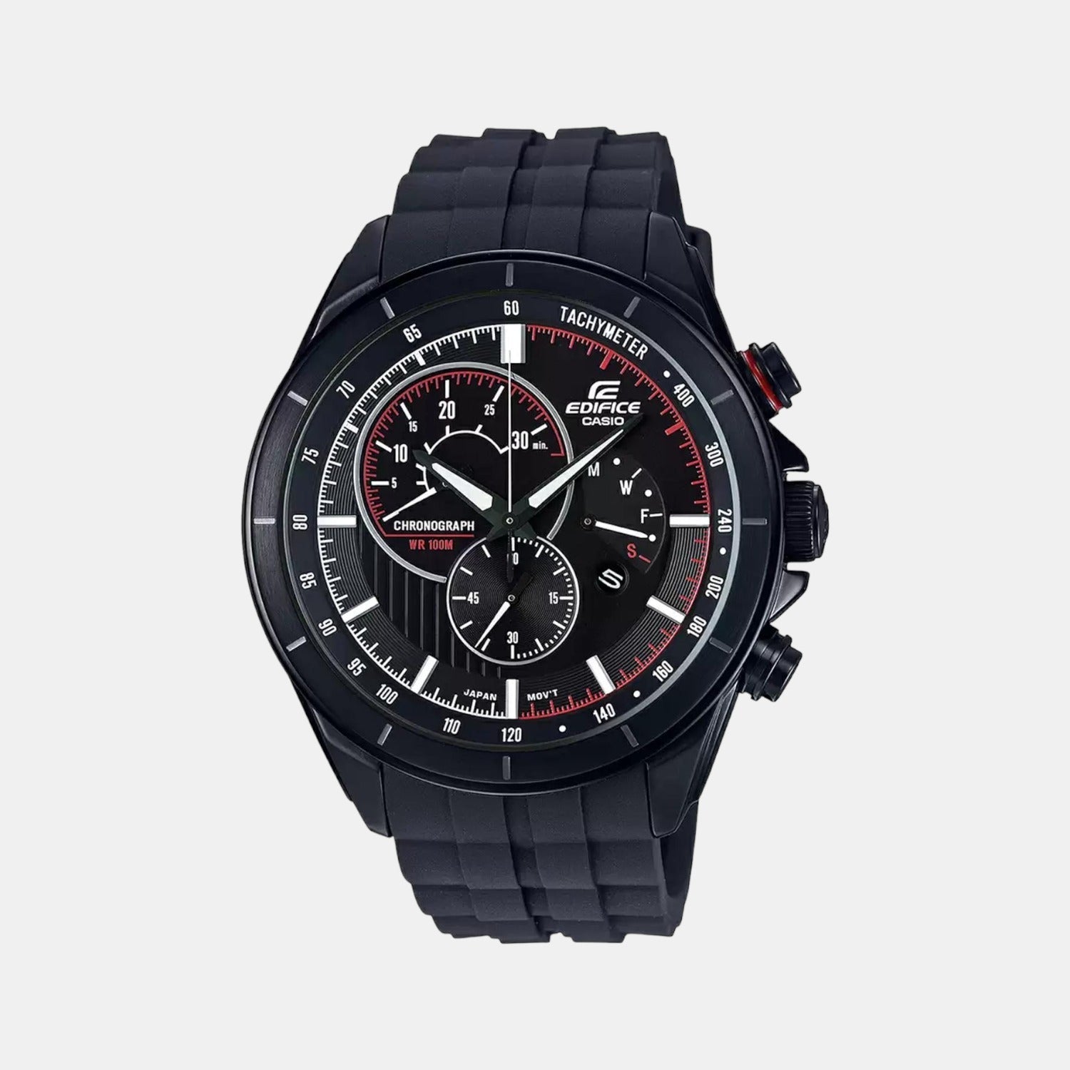 Edifice Men Quartz Black Dial Chronograph Resin Watch EX418