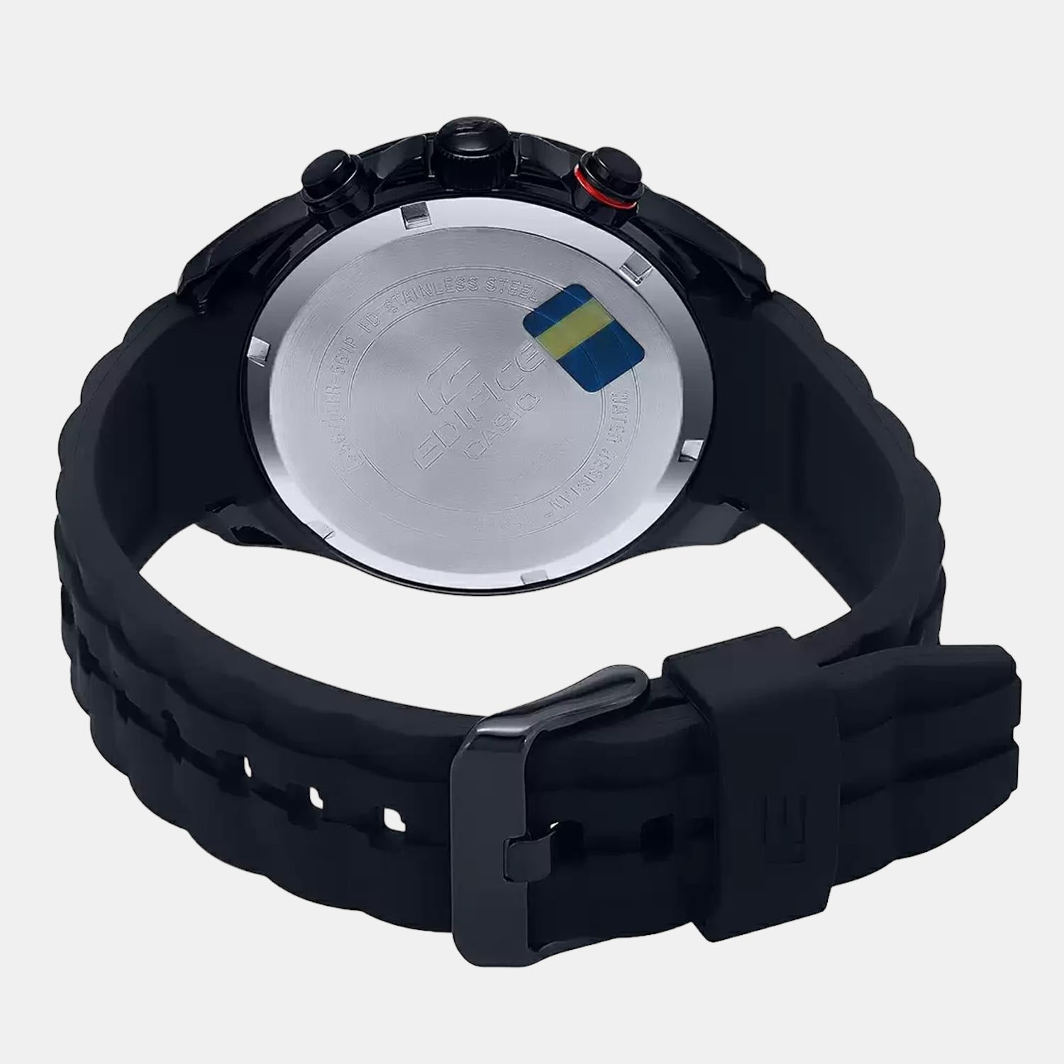 Edifice Men Quartz Black Dial Chronograph Resin Watch EX418