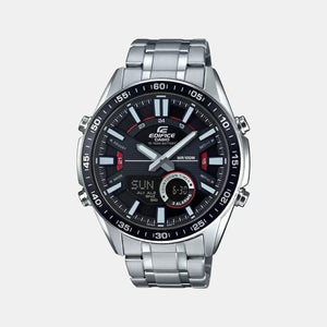 Edifice Men Quartz Black Dial Analog Stainless Steel Watch EX438