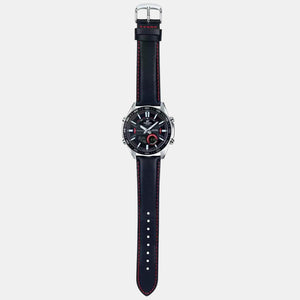 Edifice Men Quartz Black Dial Analog-Digital Leather Watch EX441