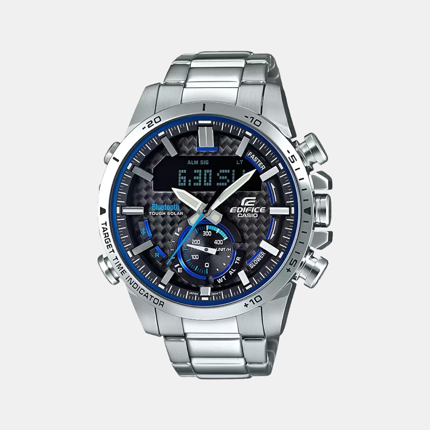 Edifice Men Quartz Two Tone Dial Analog-Digital Stainless Steel Watch EX450