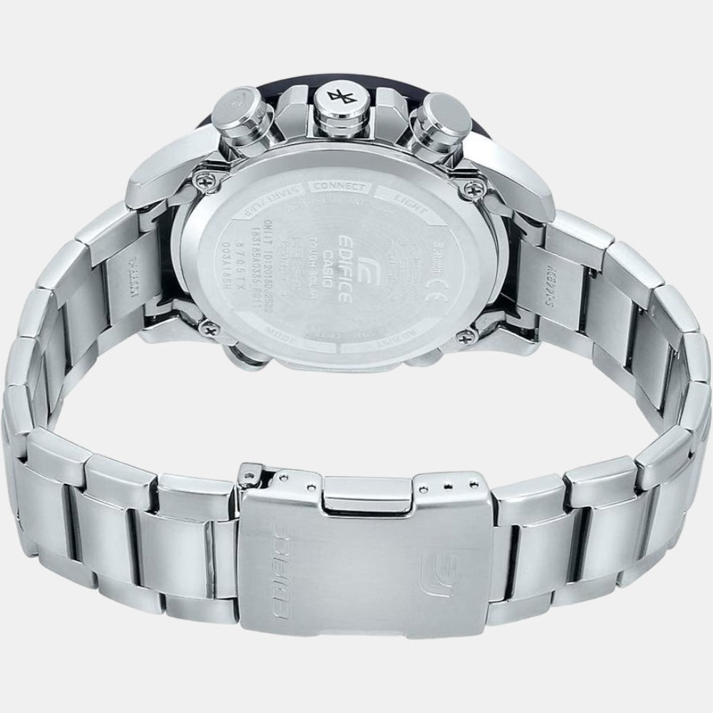 Edifice Men Quartz Black Dial Analog-Digital Stainless Steel Watch EX451