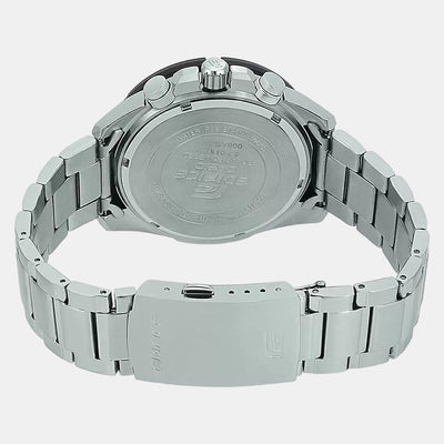Edifice Men Quartz Black Dial Chronograph Stainless Steel Watch EX454