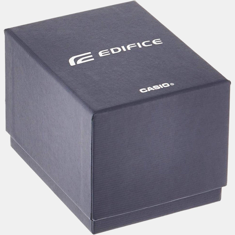 Edifice Men Quartz Black Dial Analog-Digital Leather Watch EX459