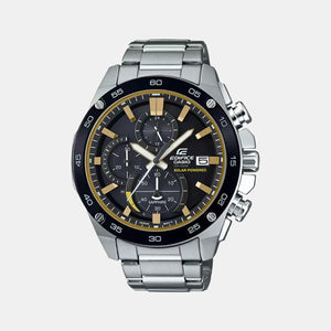Edifice Men Quartz Black Dial Chronograph Stainless Steel Watch EX465