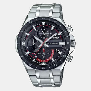 Edifice Men Quartz Black Dial Chronograph Stainless Steel Watch EX487