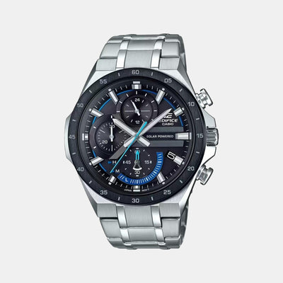Edifice Men Quartz Black Dial Chronograph Resin Watch EX488