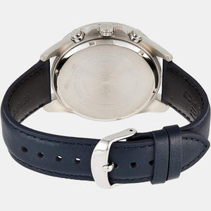 Edifice Men Quartz Two Tone Dial Chronograph Leather Watch EX496